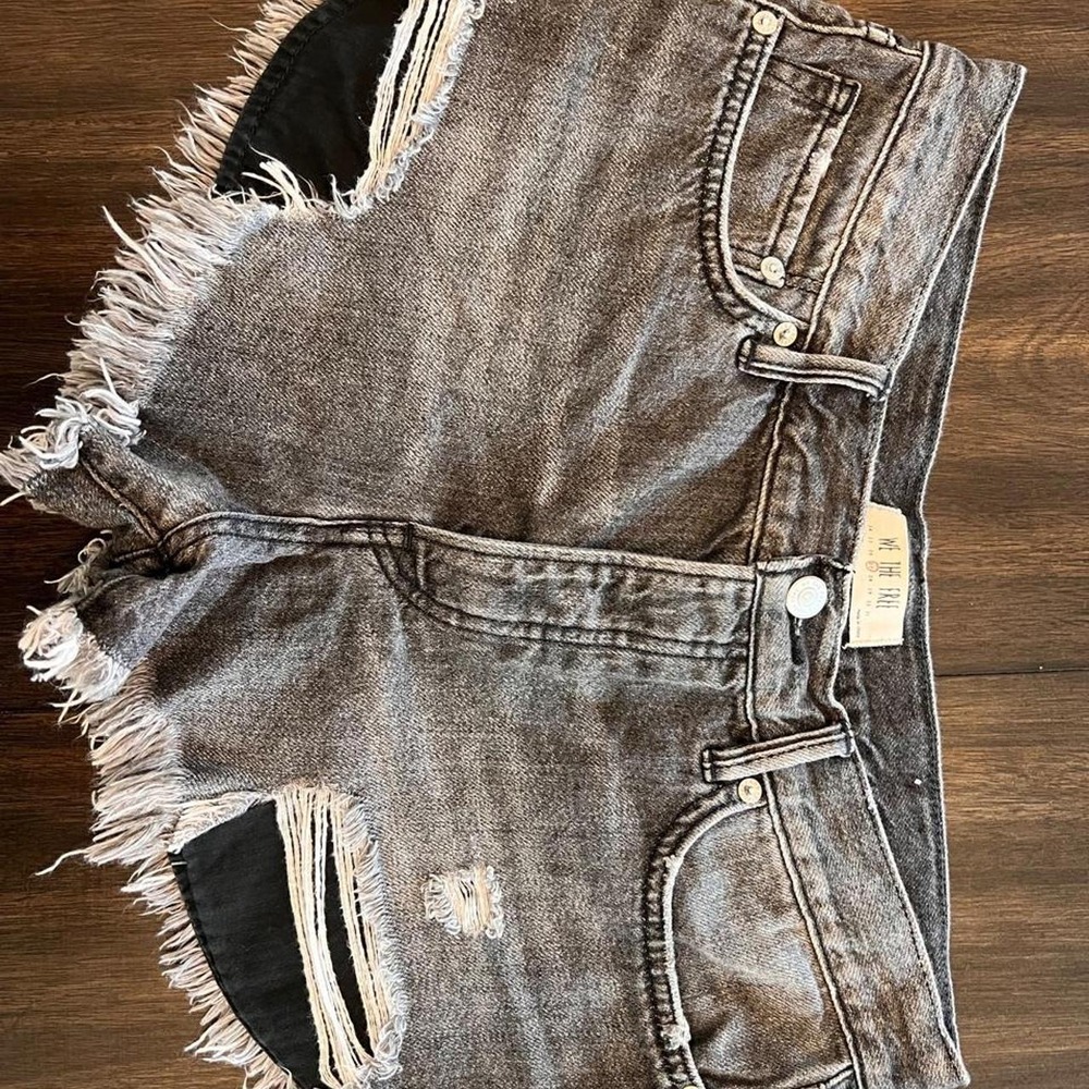 Free people black denim shorts size 27